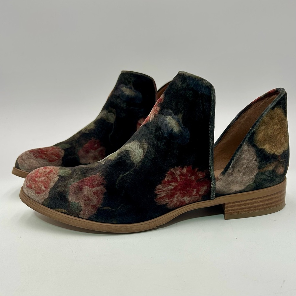 Ateliers Women’s Zale Floral Black Velvet Chic Slip On Luxury Ankle Boots 9M - Picture 6 of 13